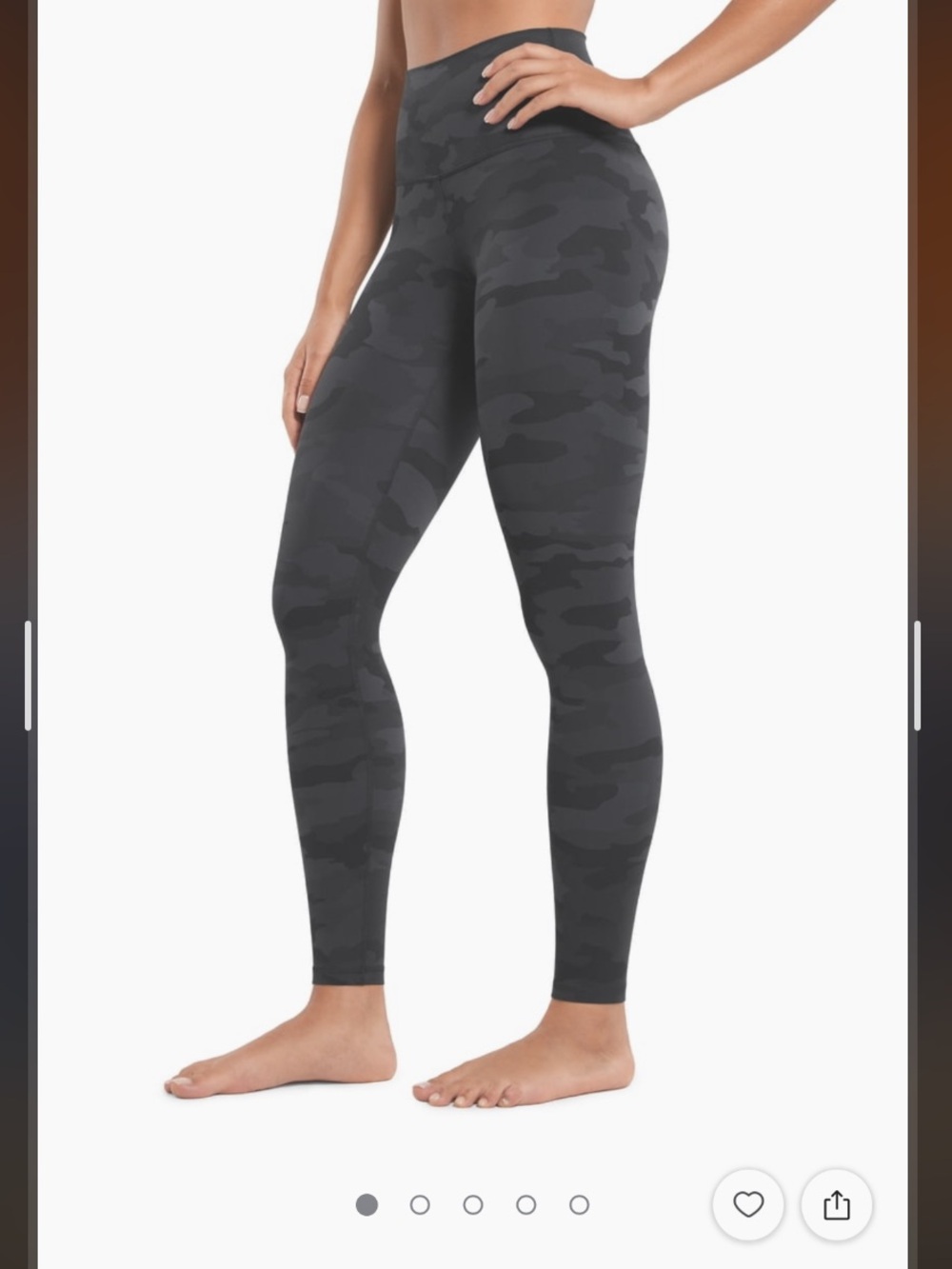 Gymshark High-Waist Dark Gray Camo Leggings - Black/Gray
